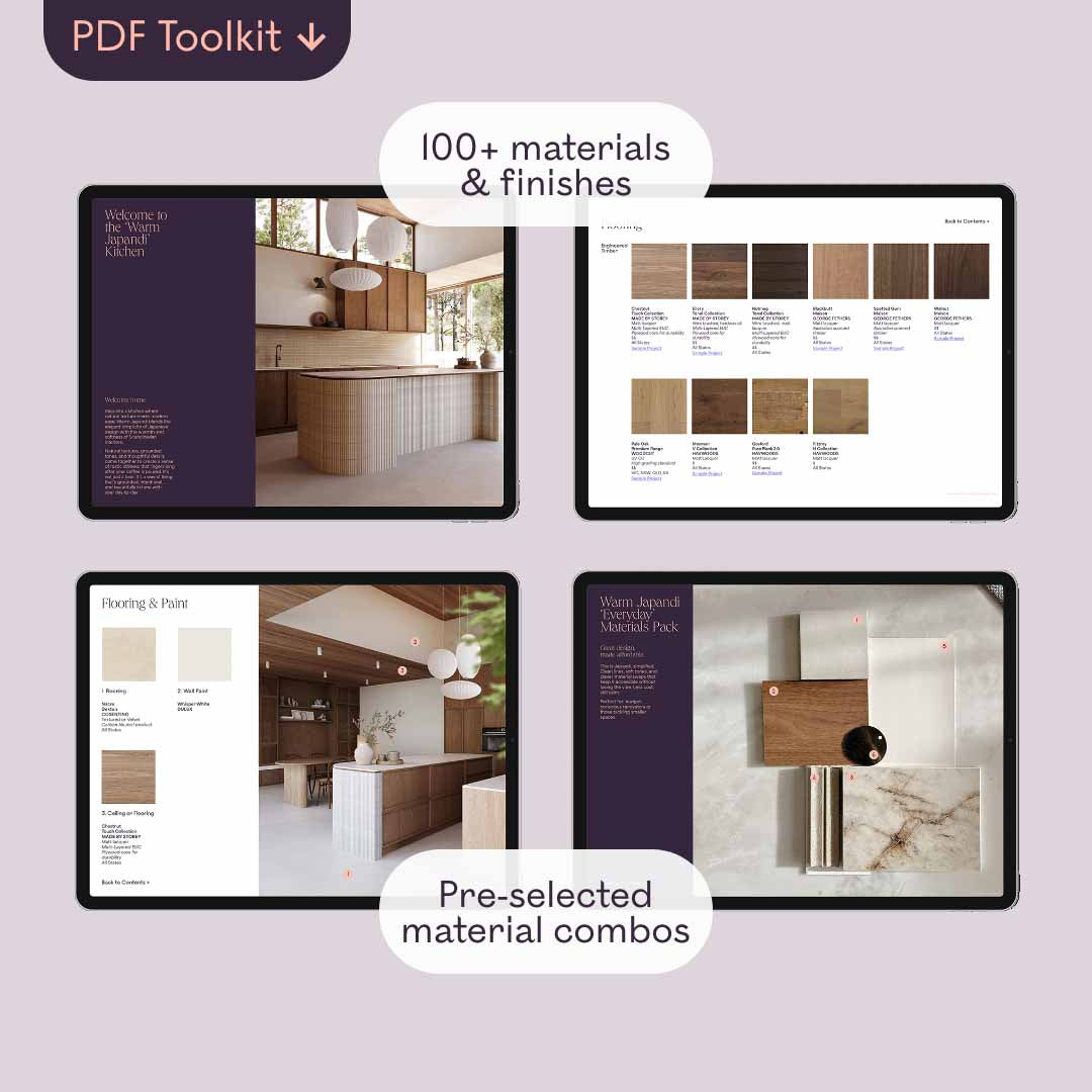 Warm Japandi Kitchen Materials Style Kit