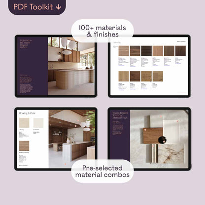 Warm Japandi Kitchen Materials Style Kit